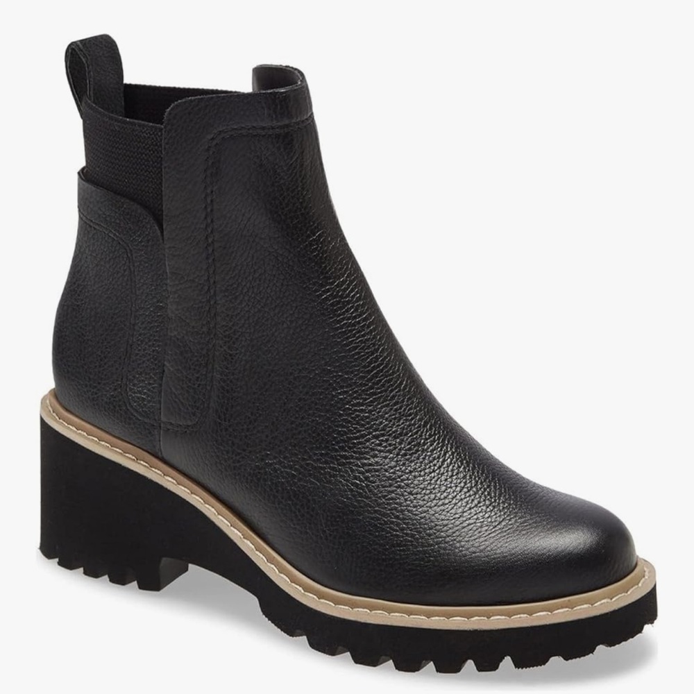 Black Leather Ankle Boots